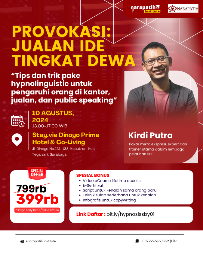 Kelas Hypnosis Surabaya | Provokasi: Jualan Ide Tingkat Dewa